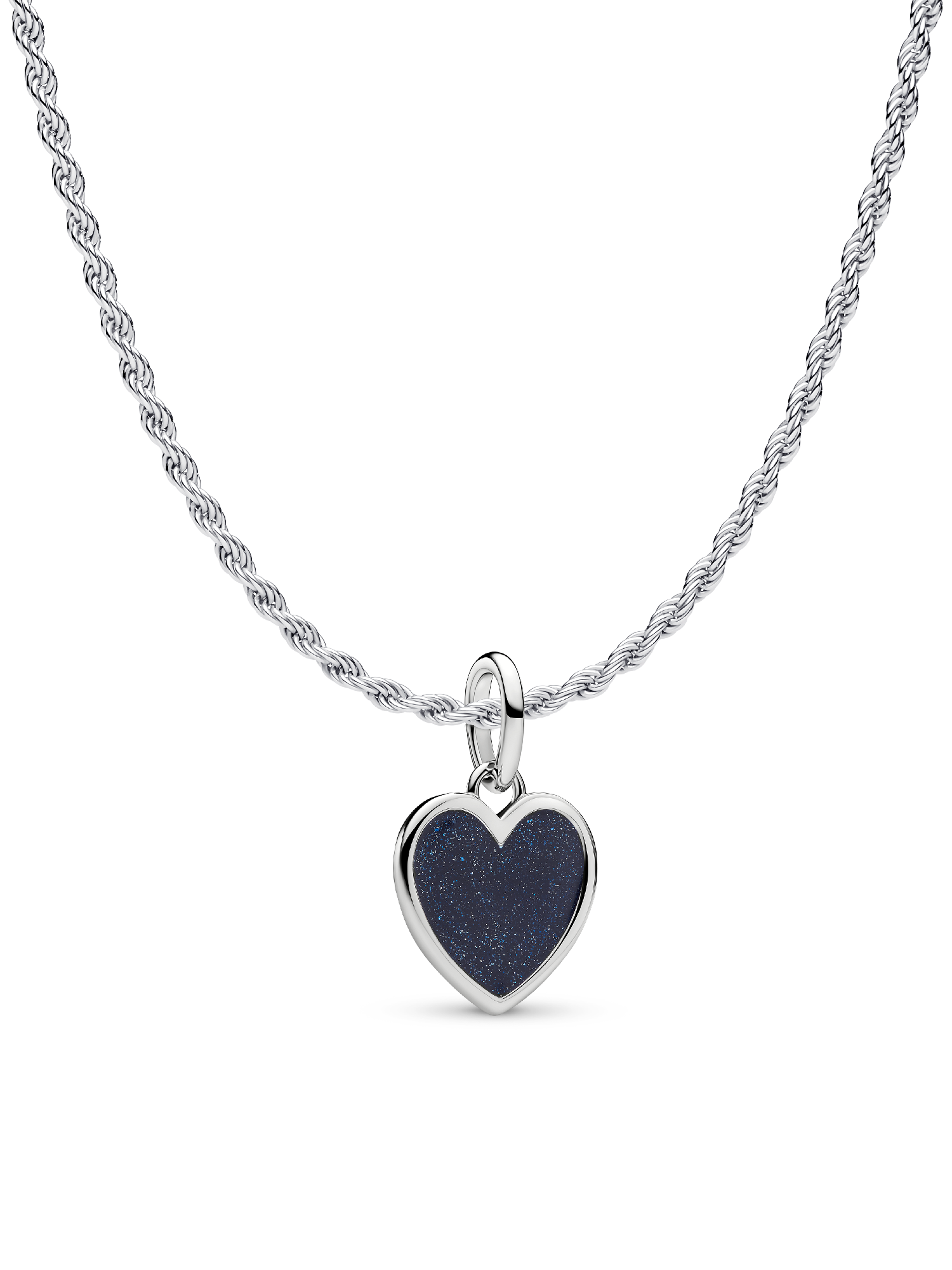 Engravable Heart Dangle Charm Necklace