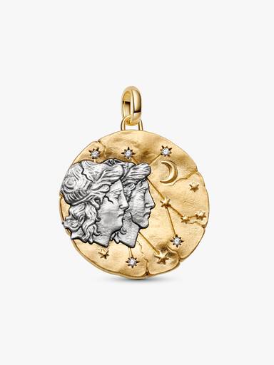 Gemini Zodiac Oversized Medallion Charm