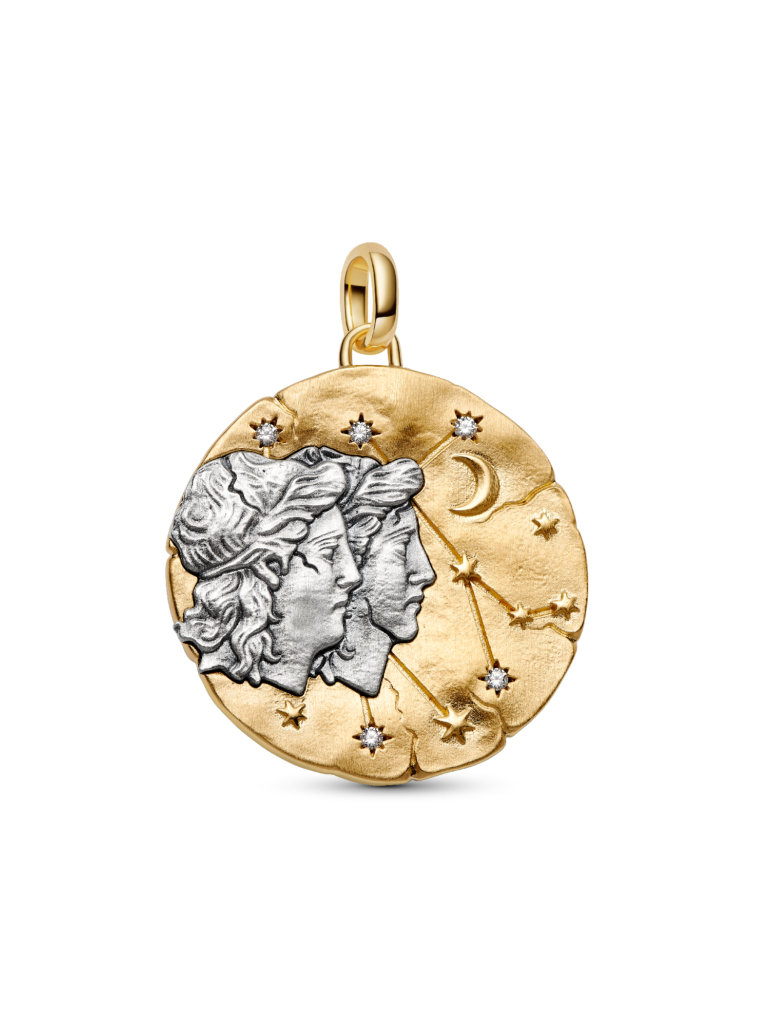 Gemini Zodiac Oversized Medallion Charm