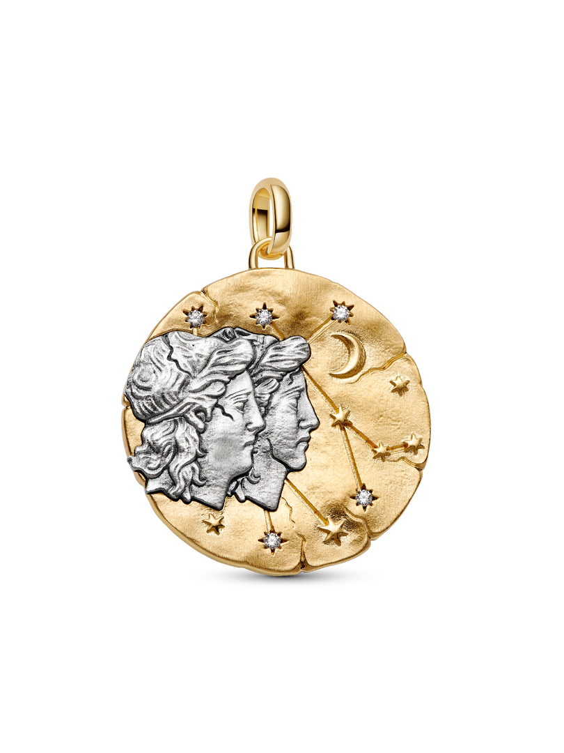 Gemini Zodiac Oversized Medallion Charm