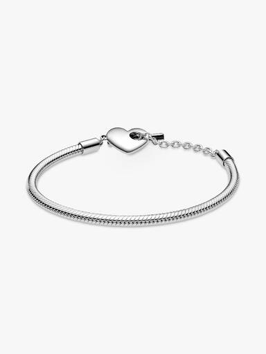 Heart T-Bar Snake Chain Bracelet
