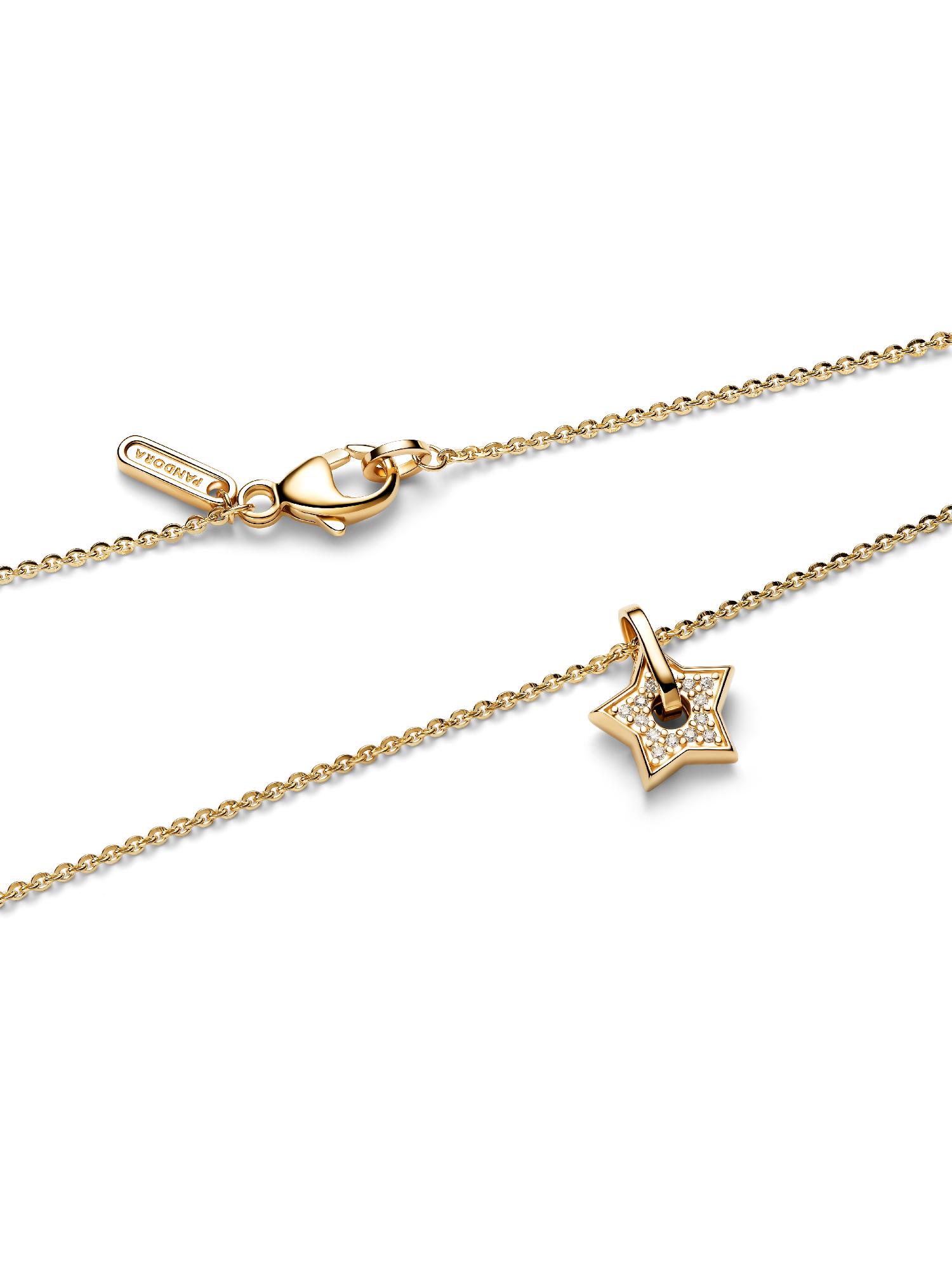 Pandora Talisman 14k Gold Lab-grown Diamond Pavé Star Pendant Necklace