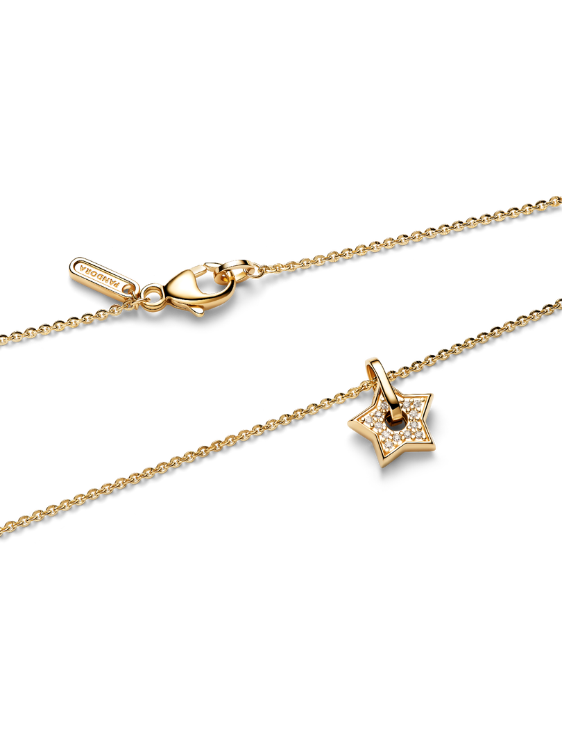 Pandora Talisman 14k Gold Lab-grown Diamond Pavé Star Pendant Necklace