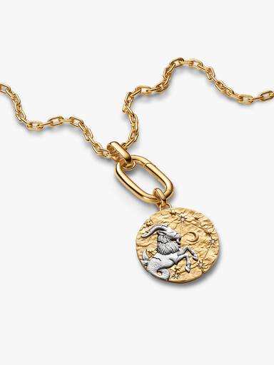 Capricorn Zodiac Oversized Medallion Charm