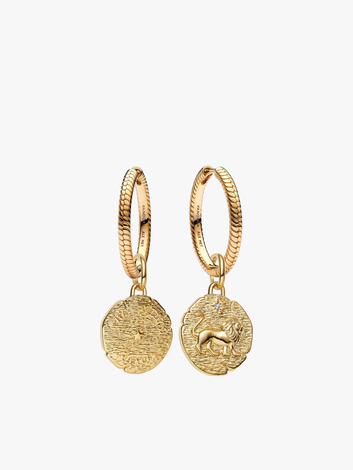 Boucles d'oreilles à médaillon Lion