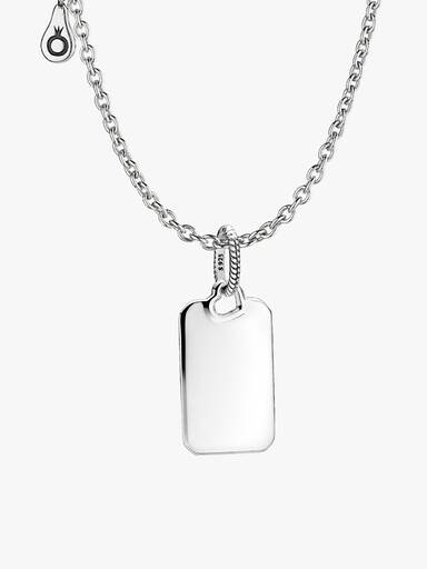 Ensemble de colliers à pendentif avec étiquette rectangulaire à graver