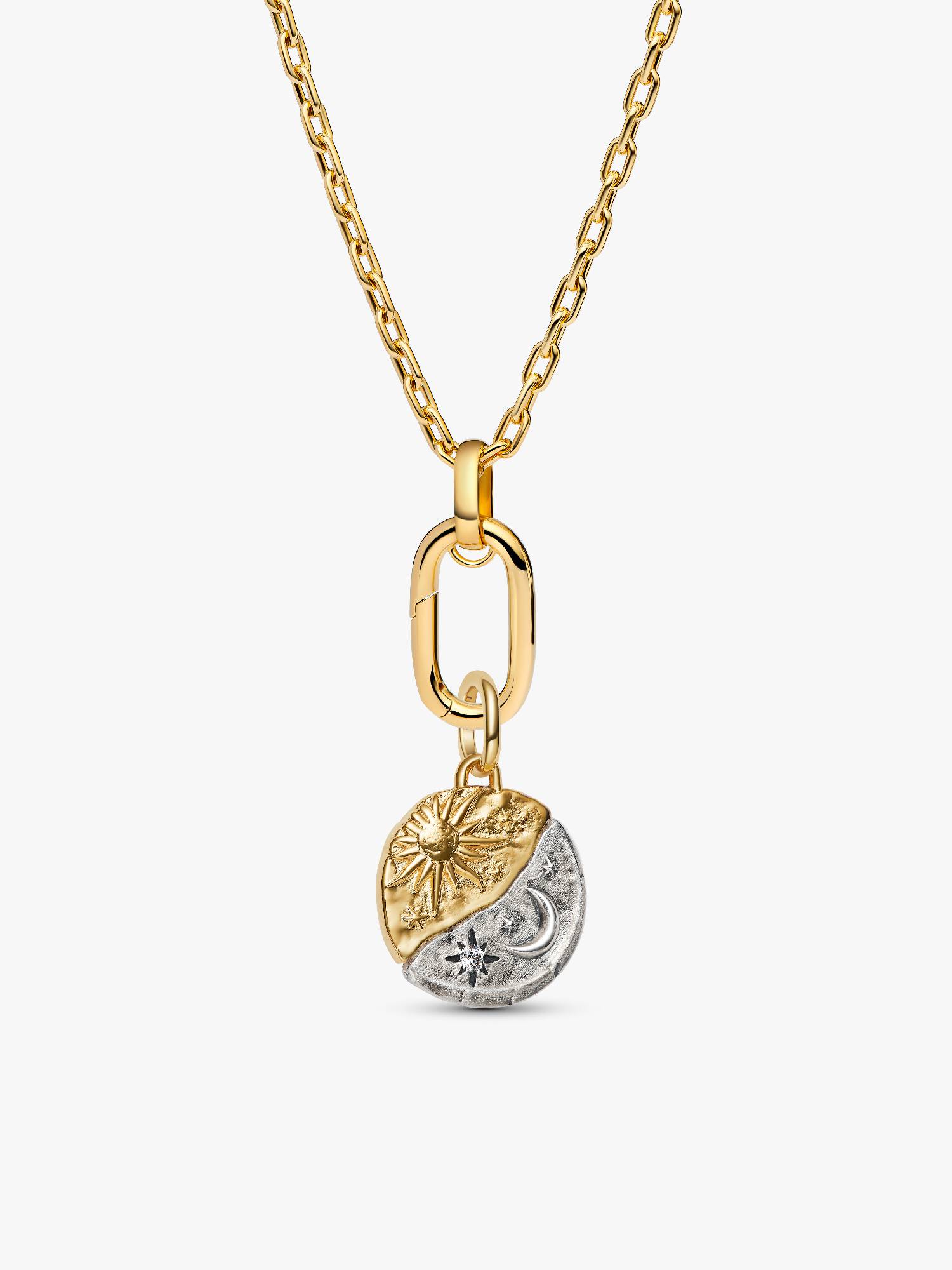 Sun & Moon Medallion Pendant Necklace