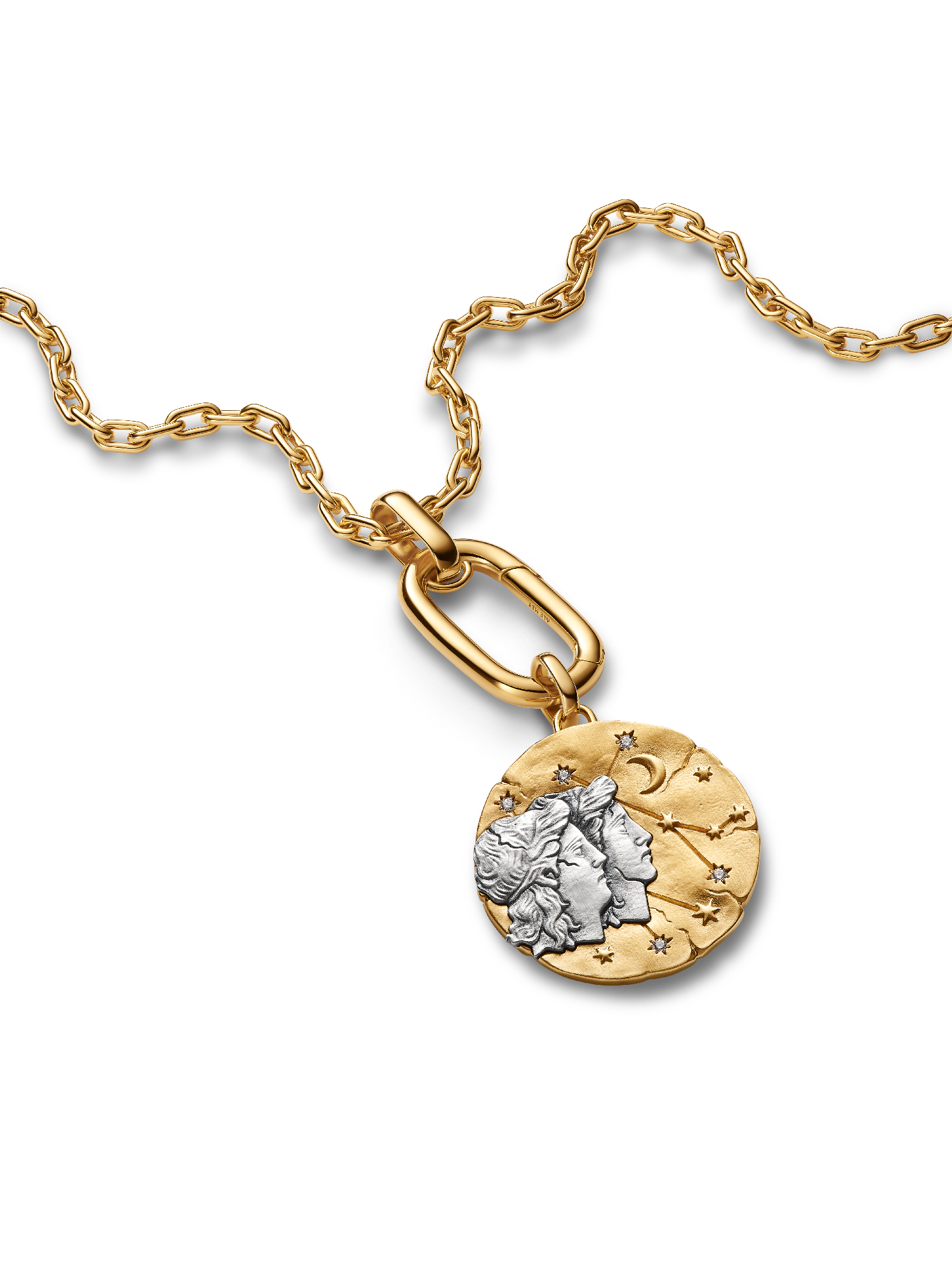 Gemini Zodiac Oversized Medallion Charm