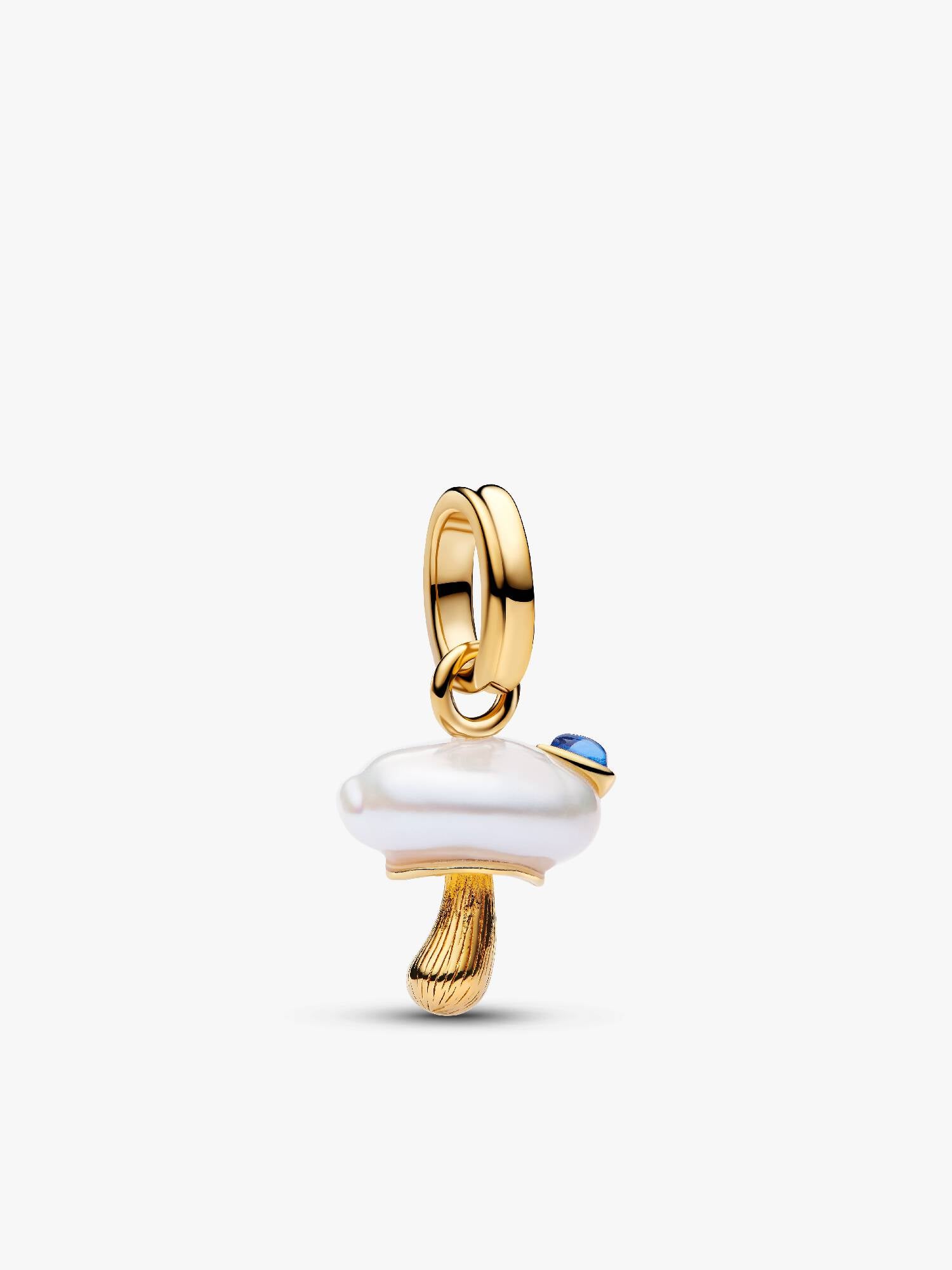 Charm-pendentif Champignon avec perle de culture d’eau douce baroque traitée