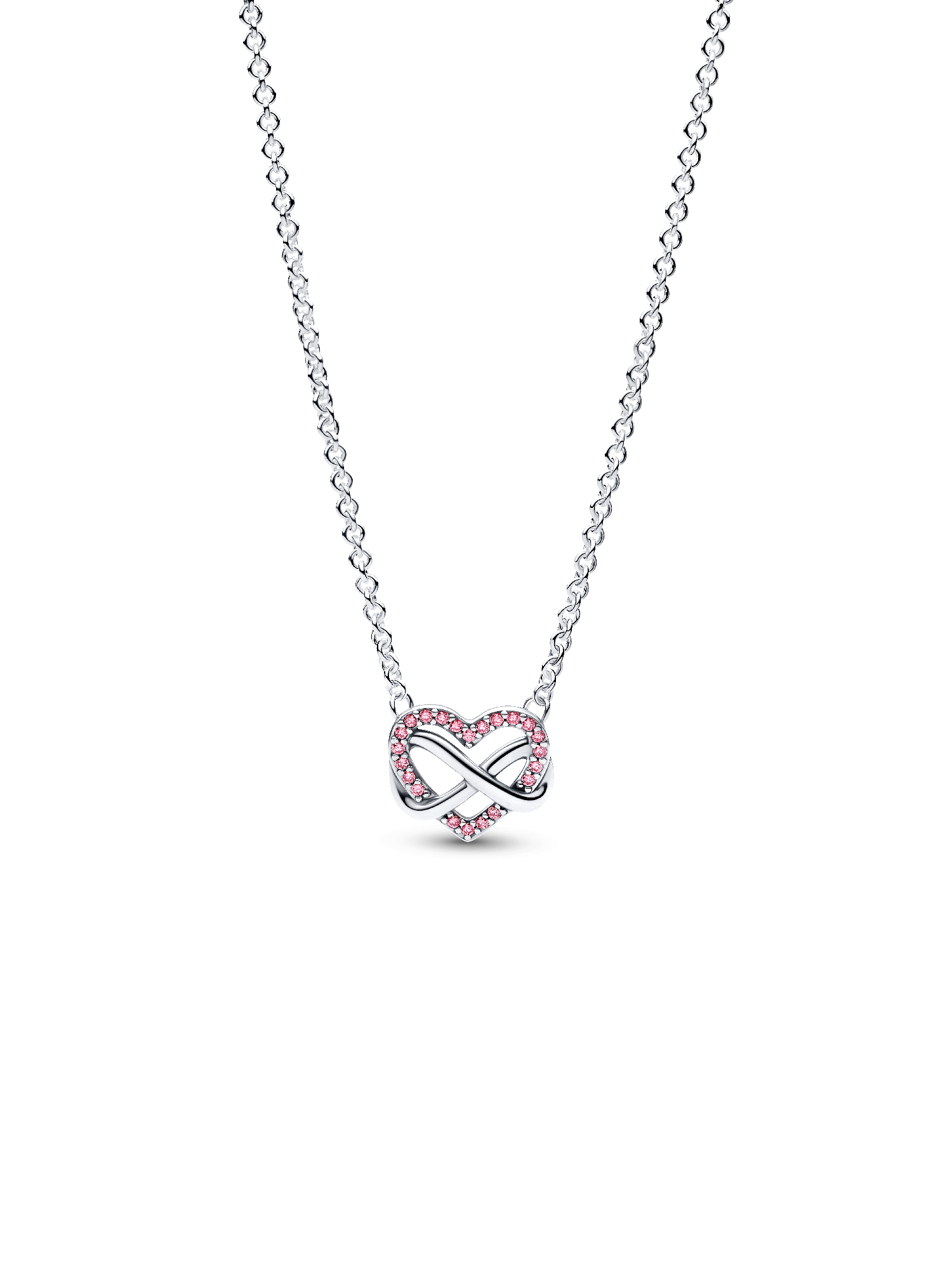 Sparkling Pink Infinity Heart Collier Necklace