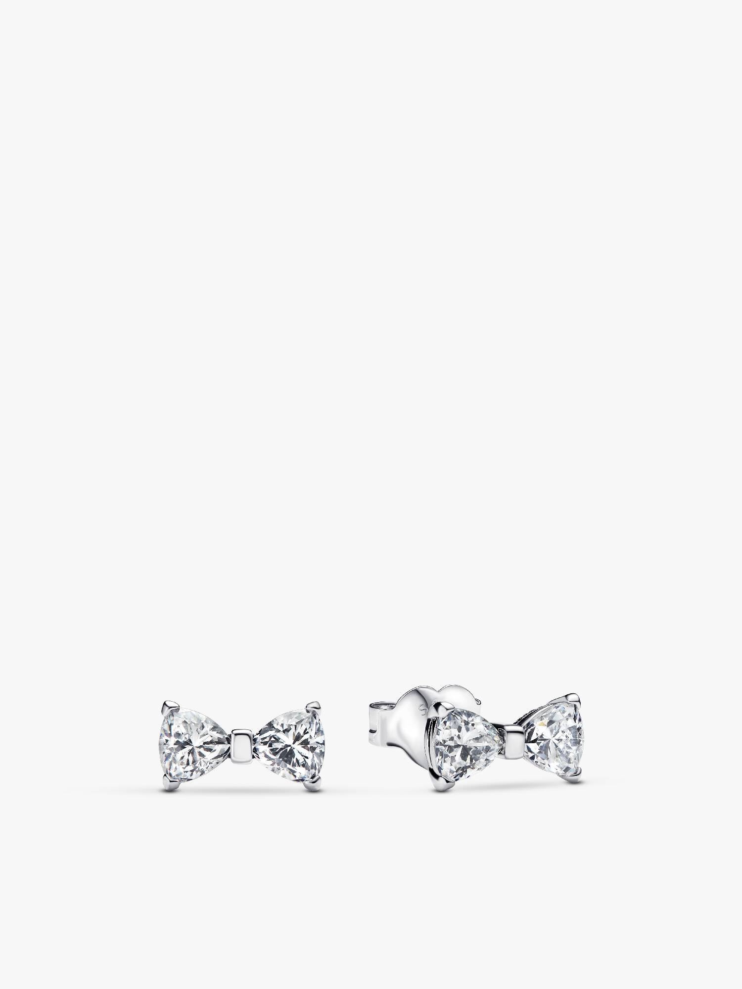 Small Sparkling Bow Stud Earrings