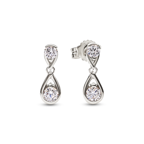Pandora Infinite diamant cultivé en laboratoire pendentifs d’oreille double avec 0,50 carat tw en or blanc 14 K