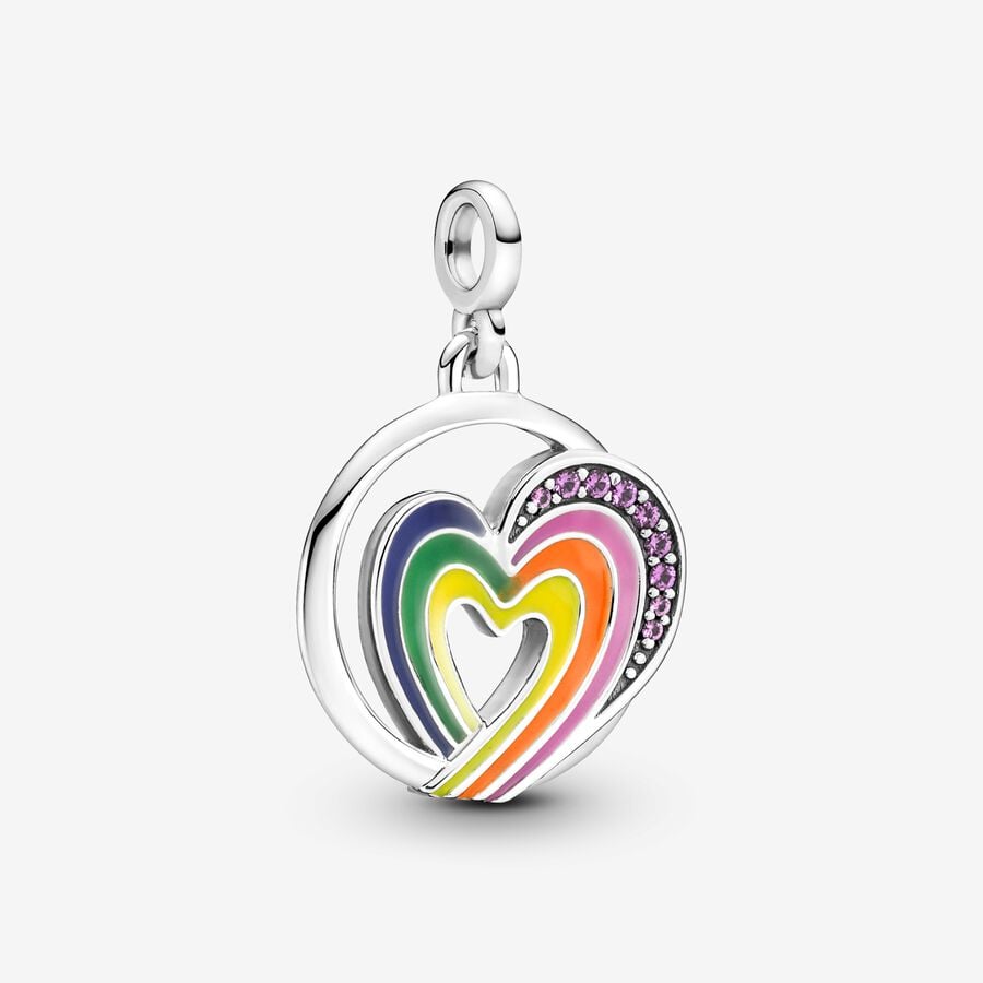 FINAL SALE - Pandora ME Rainbow Heart of Freedom Medallion Charm image number 0