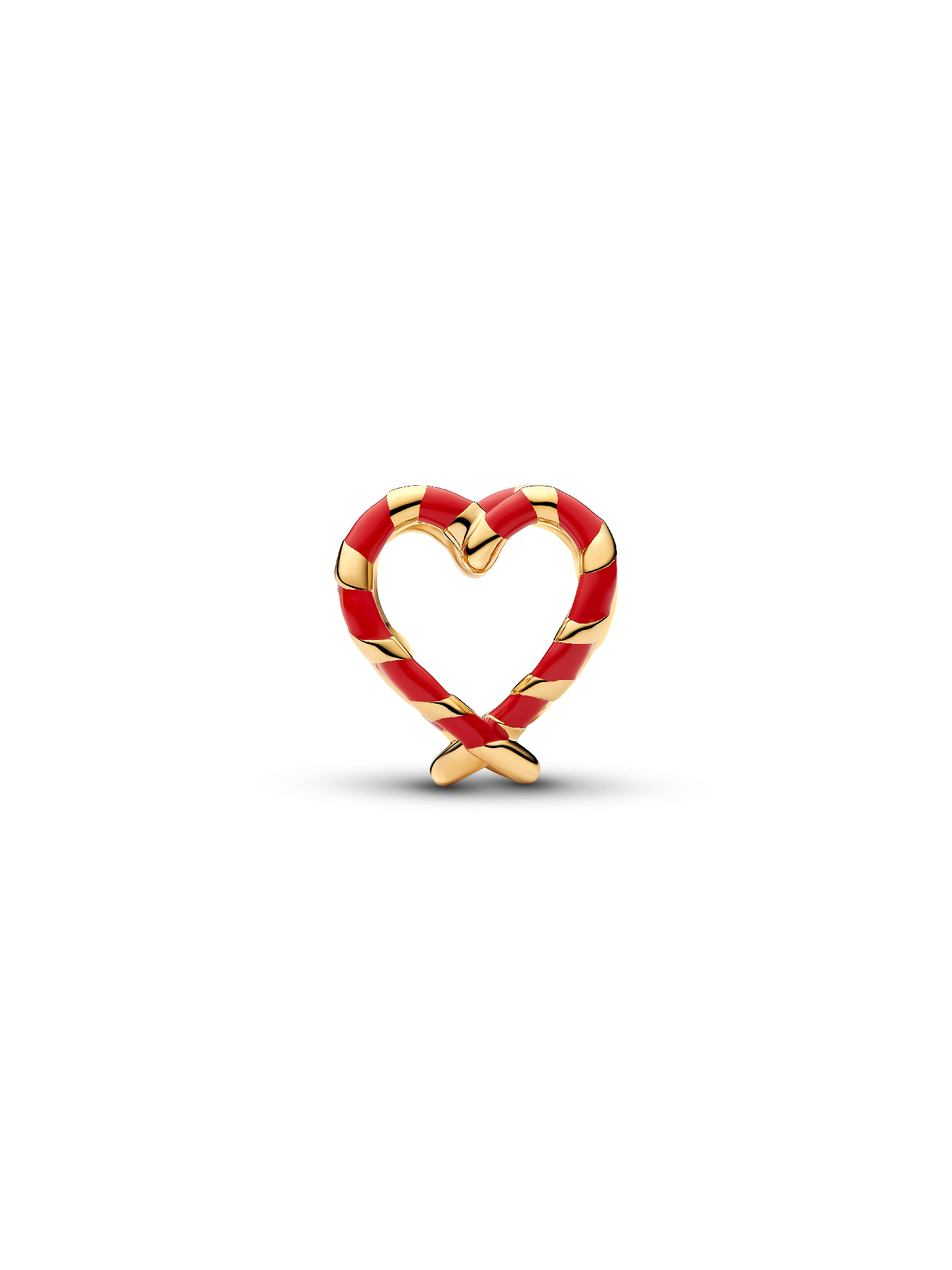 Candy Cane Openwork Heart Charm