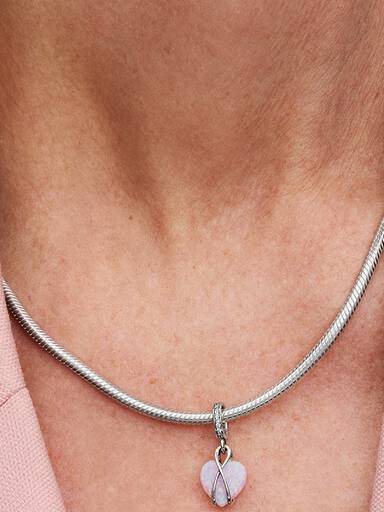 Mum Opalescent Heart Dangle Charm