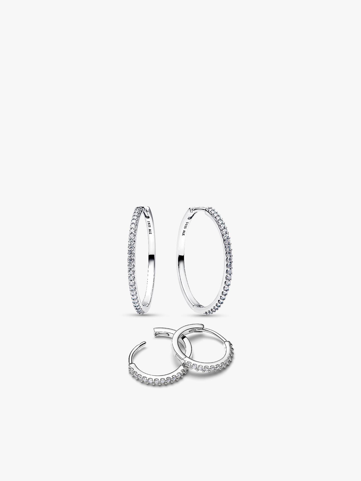 Ensemble de créoles scintillantes en argent sterling