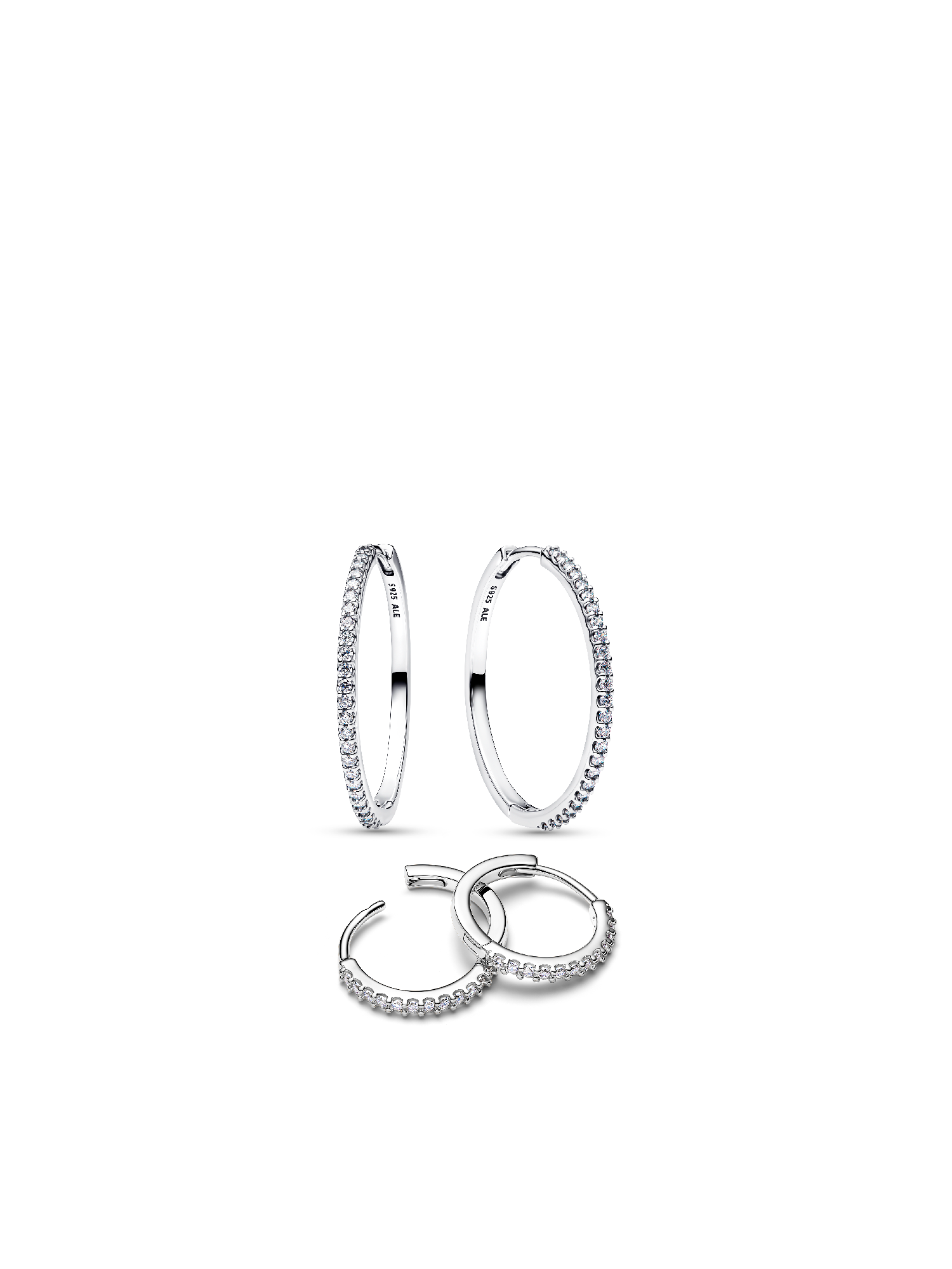 Sparkling Sterling Silver Hoop Earring Stack