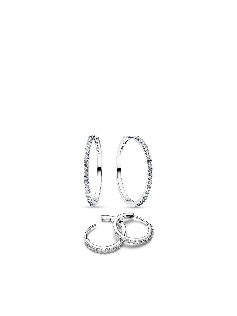 Ensemble de créoles scintillantes en argent sterling