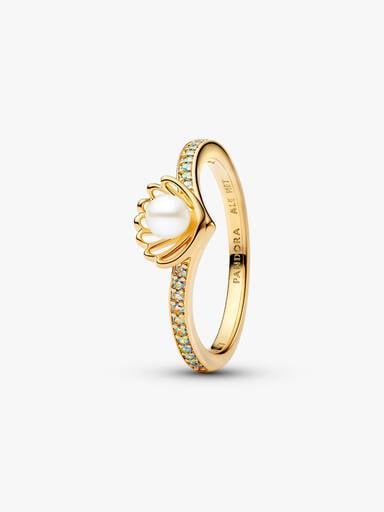 Bague Coquillage d’Ariel de Disney avec perle de culture d’eau douce traitée