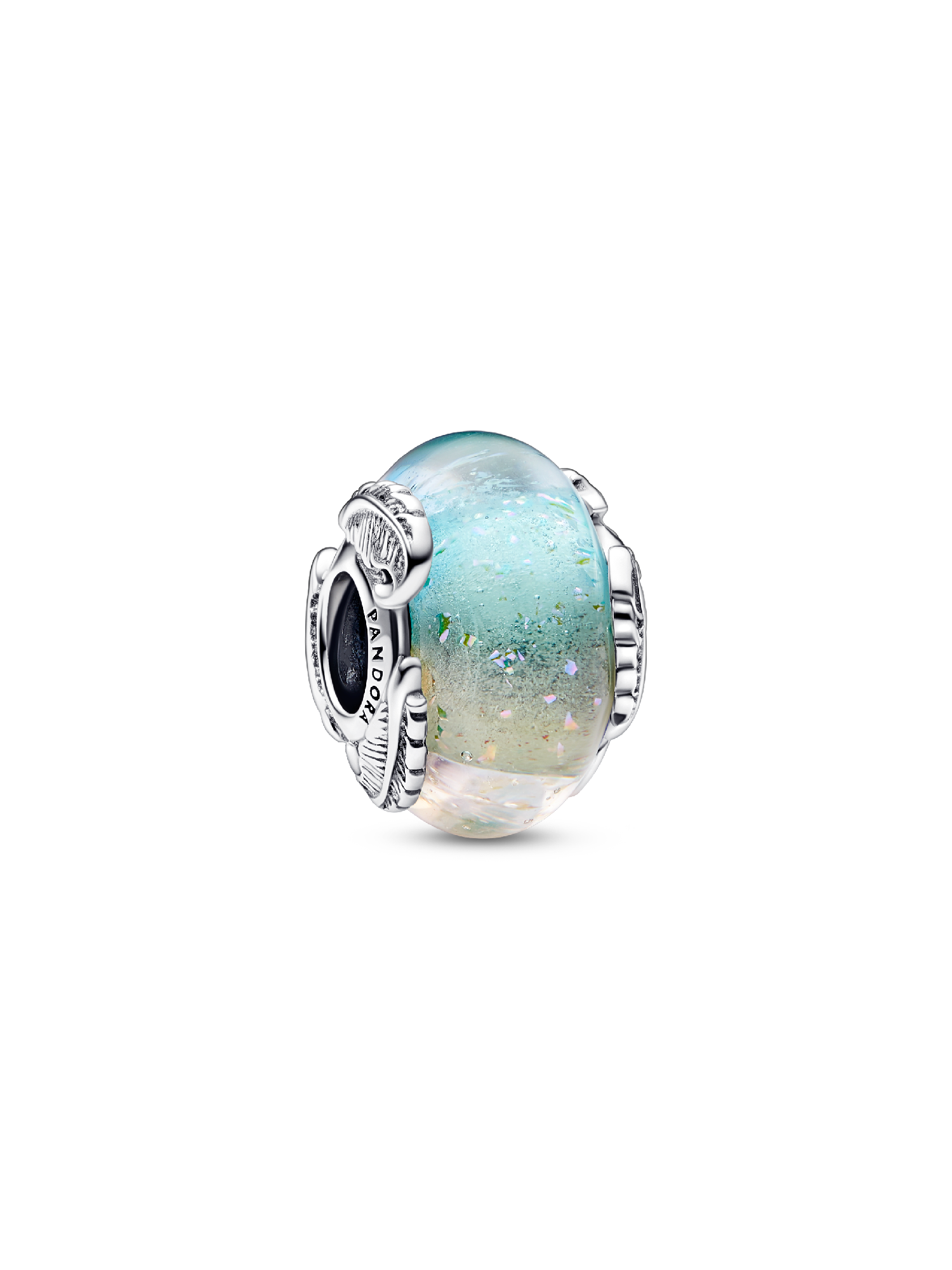 Multicolour Murano Glass & Curved Feather Charm