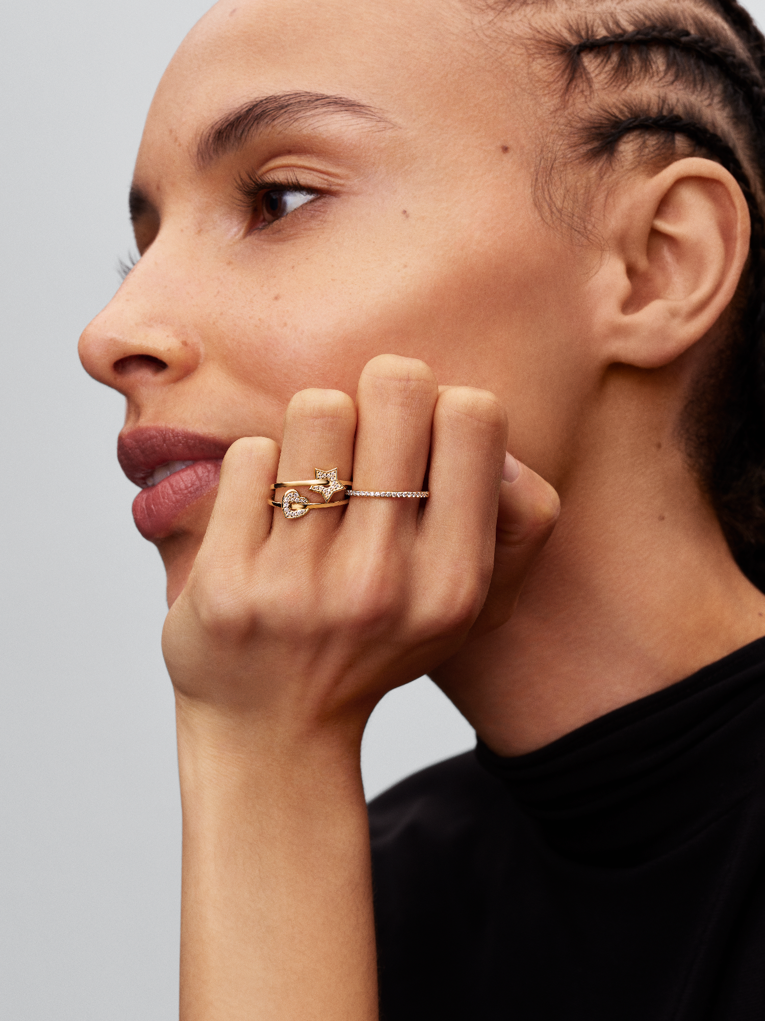 Pandora Talisman 14k Gold Lab-grown Diamond Pavé Star Ring