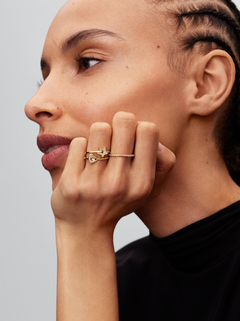 Pandora Talisman 14k Gold Lab-grown Diamond Pavé Star Ring