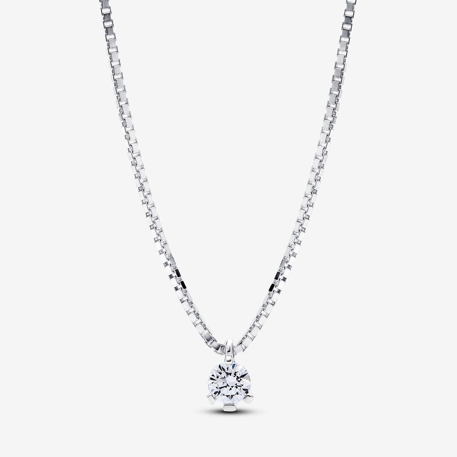 Pandora Nova diamant cultivé en laboratoire collier à pendentif avec 0,25 carat tw en argent silver image number 0