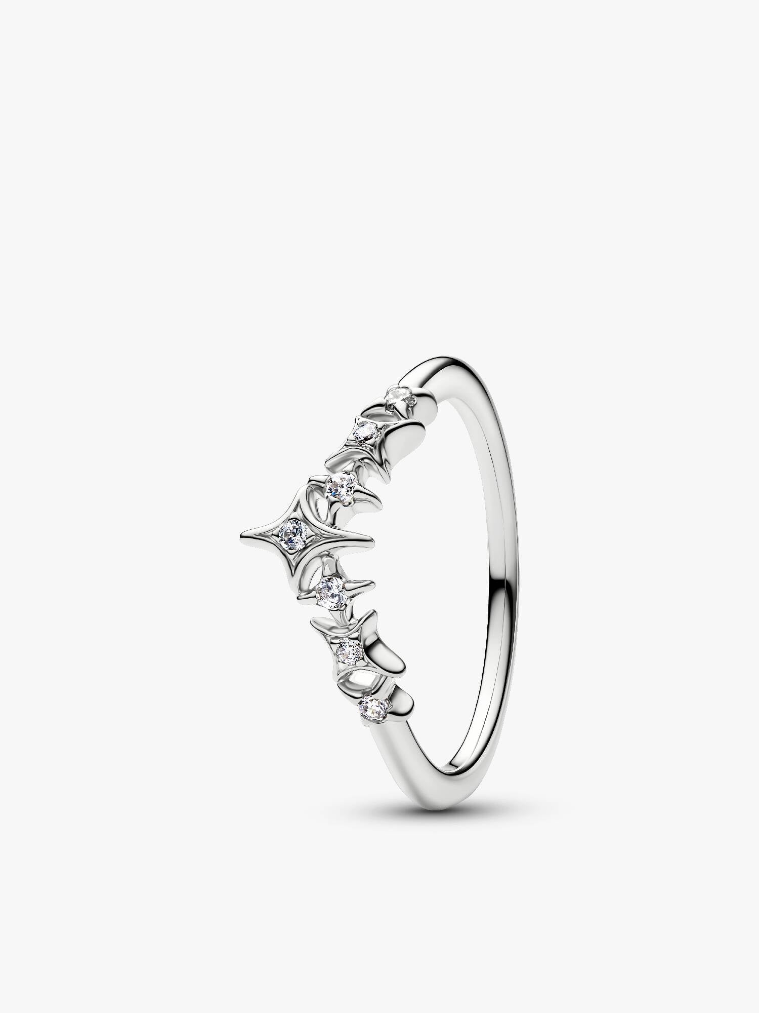 Tiara Stars Ring, Platinum Plated