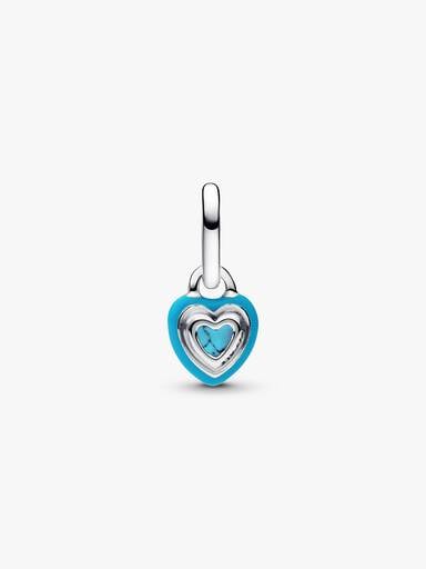 Mini charm-pendentif Cœur turquoise