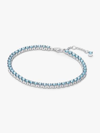 Bracelet tennis bleu pâle scintillant