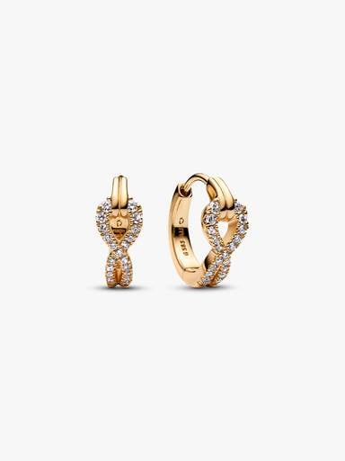 Créoles pavées de diamants cultivés en laboratoire Pandora Infinite