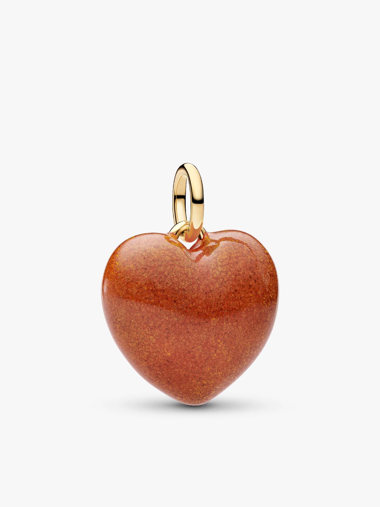 Charm-pendentif Cœur bombé orange