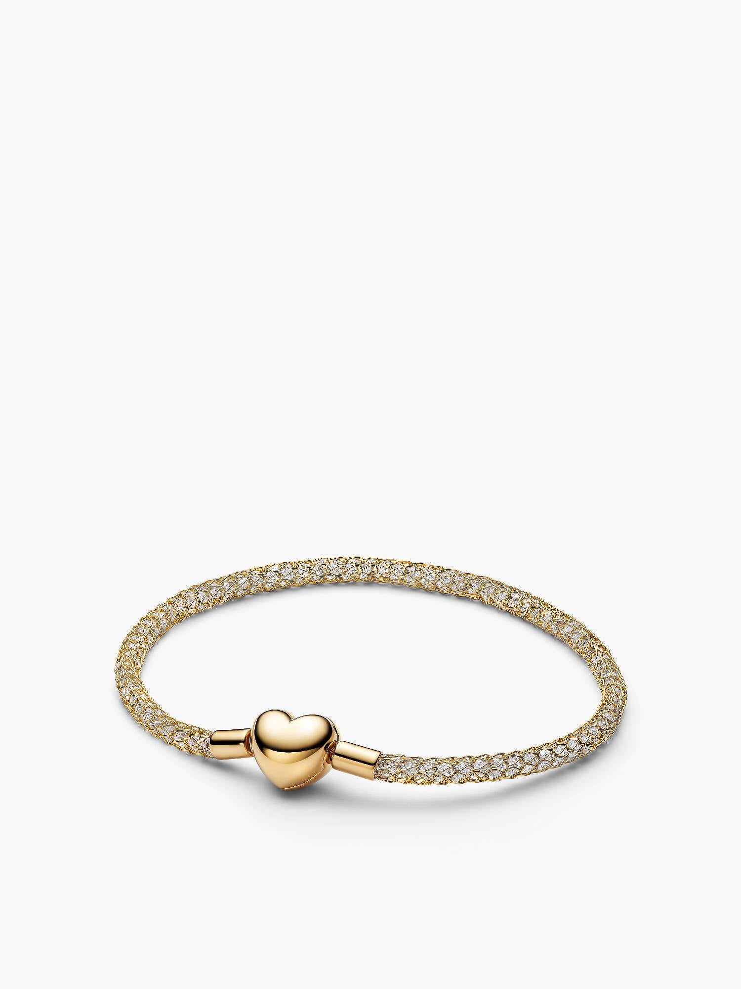 Bracelet en mailles scintillant à fermoir de cœur