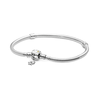 Pandora Moments Daisy Flower Clasp Snake Chain Bracelet