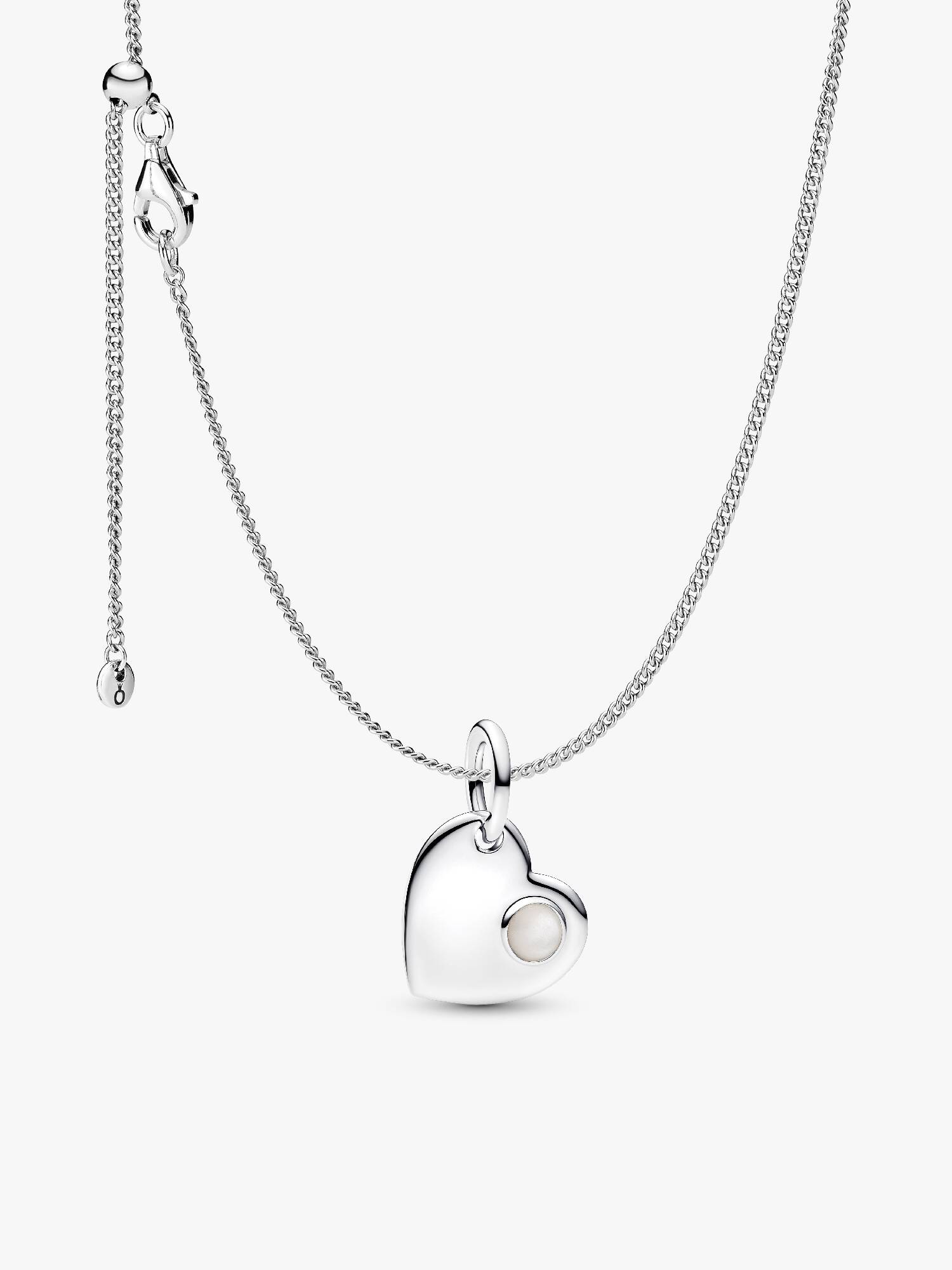 Collier à pendentif Cœur avec pierre de naissance de juin