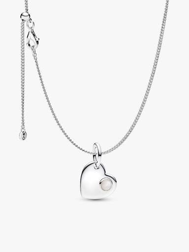 Collier à pendentif Cœur avec pierre de naissance de juin