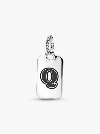 Letter Q Rectangle Pendant
