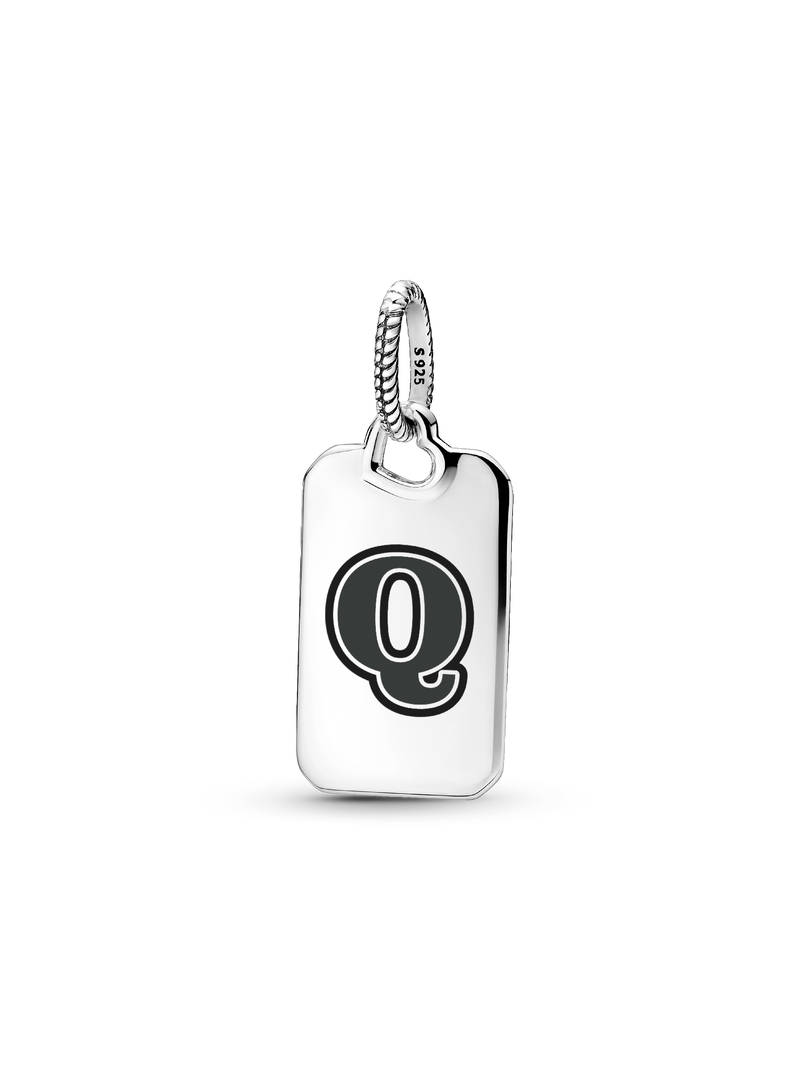 Letter Q Rectangle Pendant