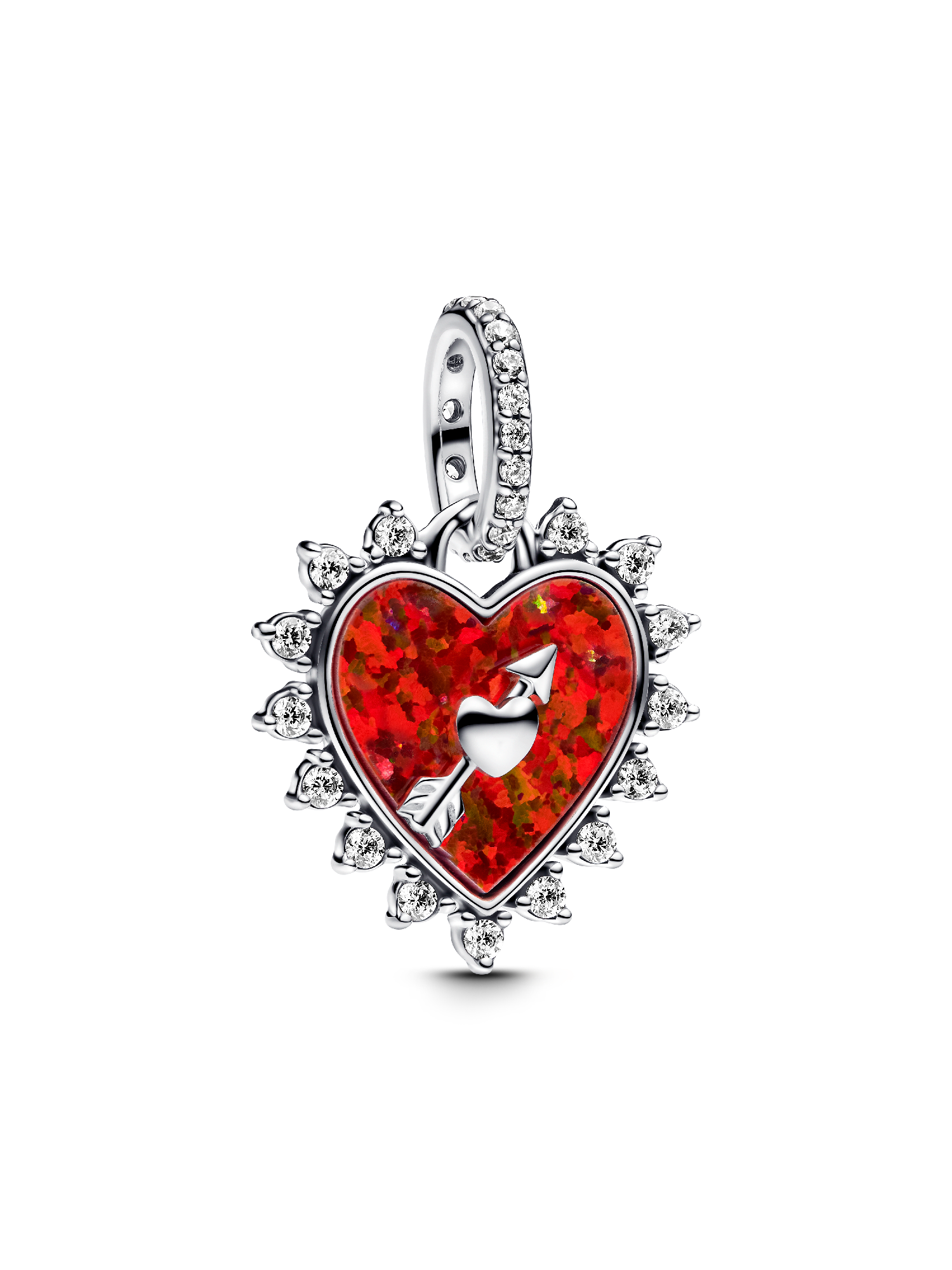 Spinnable Arrow Heart Dangle Charm | Pendant | Sterling silver