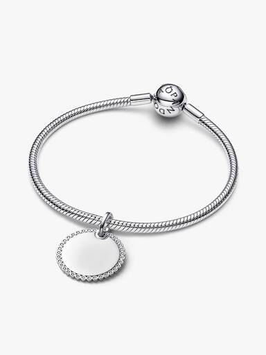 Pendentif étiquette ronde à graver