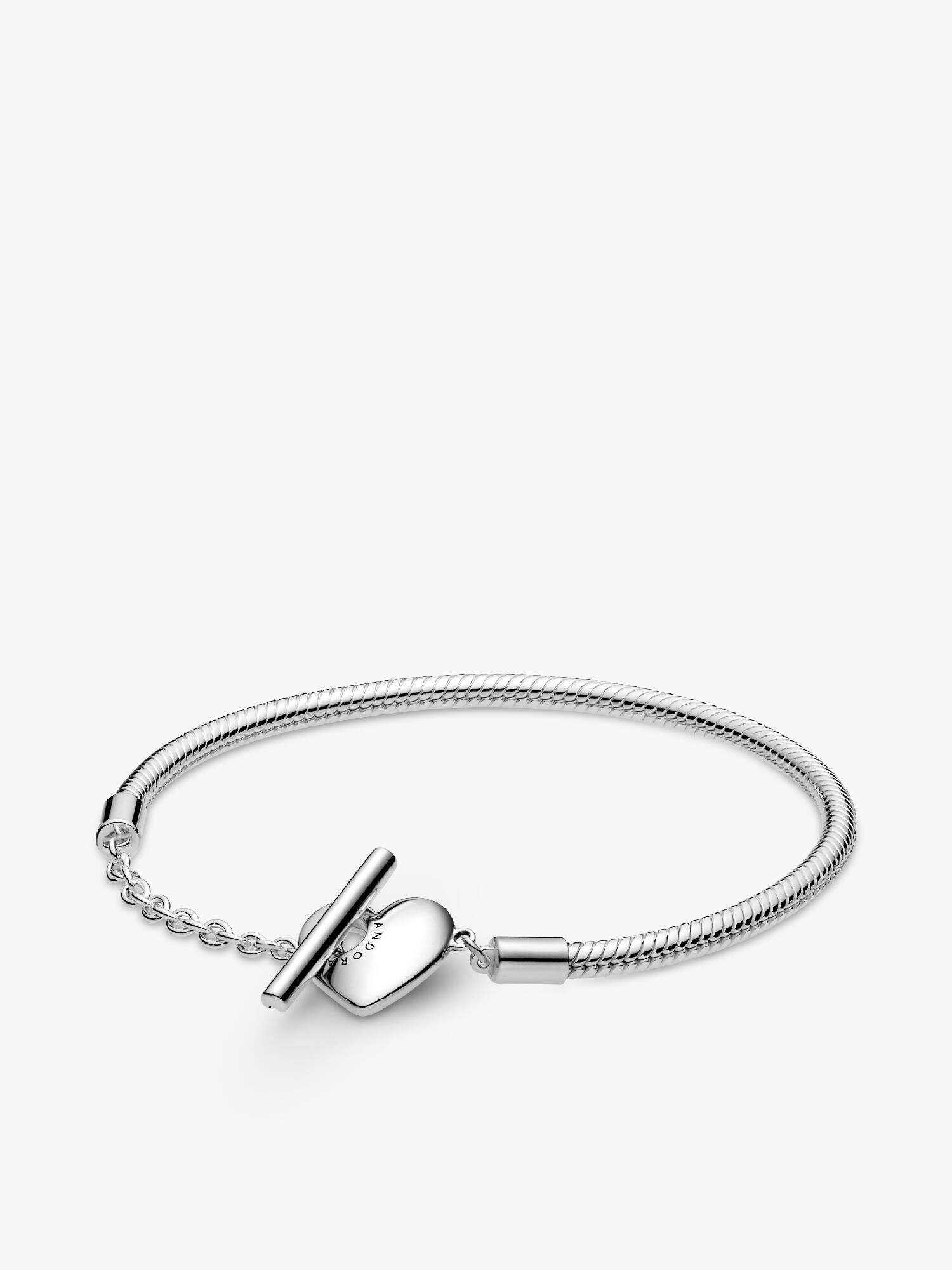 Heart T-Bar Snake Chain Bracelet