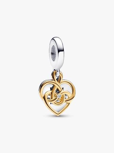 Engravable Mom Double Dangle Charm with Lab-Grown Diamond