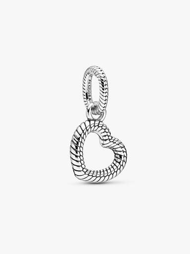 FINAL SALE - Snake Chain Pattern Open Heart Pendant