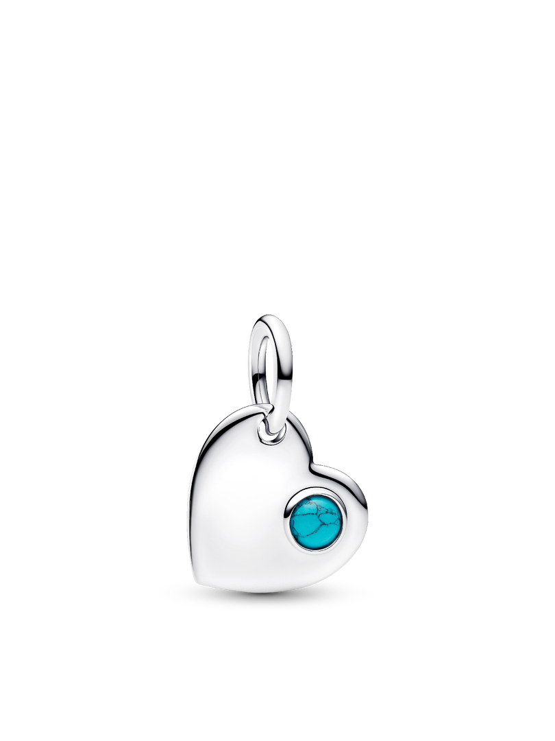 December Birthstone Heart Pendant Necklace