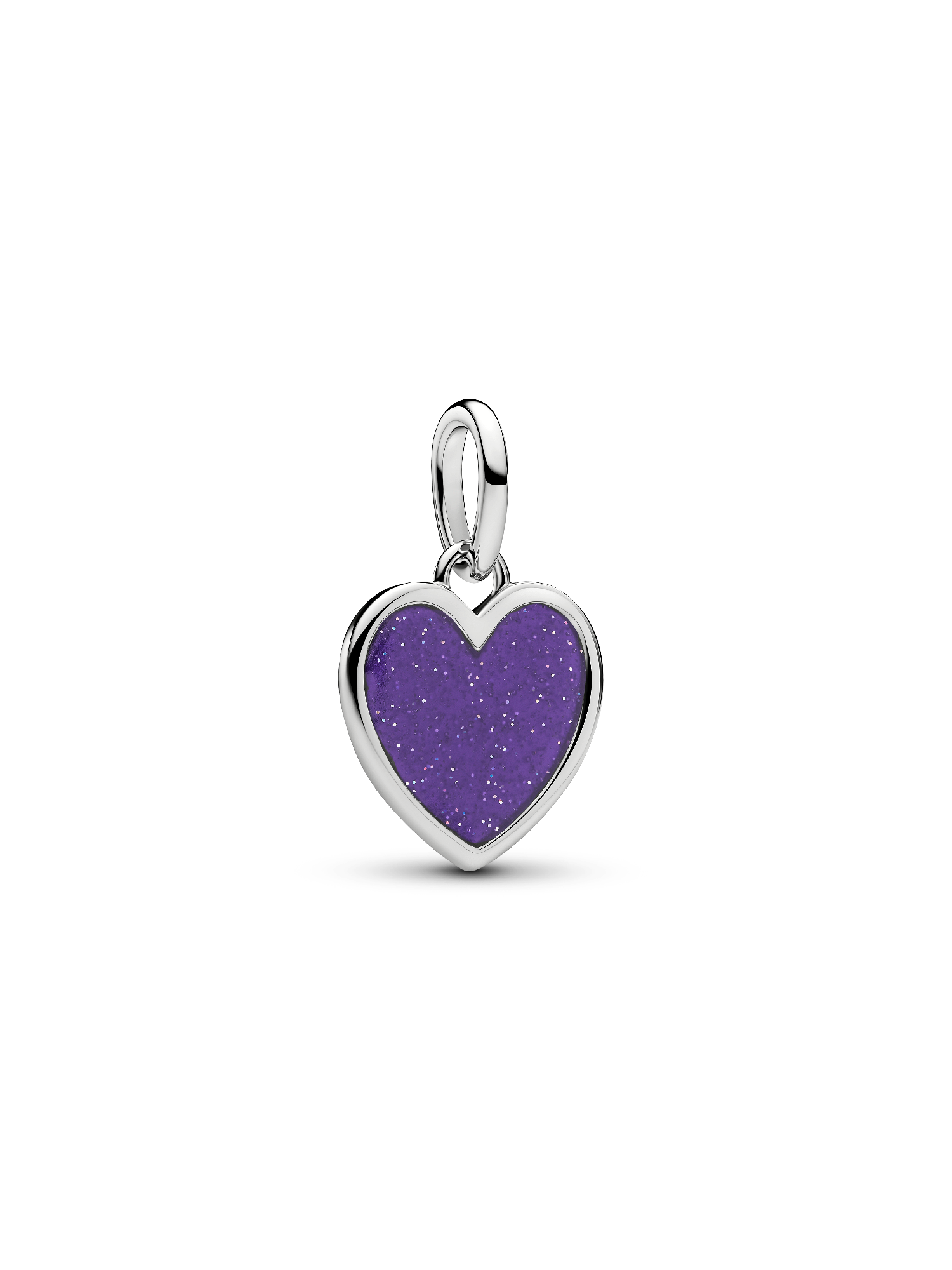 Engravable Purple Heart Dangle Charm, Platinum Plated