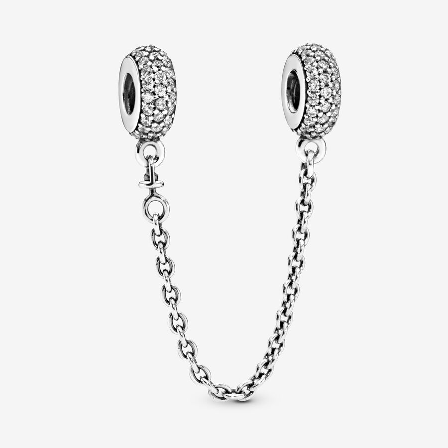 Sparkling Pavé Safety Chain Charm image number 0