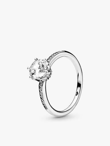 Shimmering Solitaire Wishbone Stacking Ring Set
