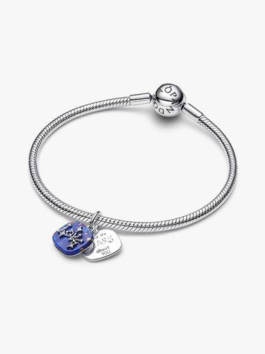 Charm-pendentif double Constellation d’amour bleu céleste
