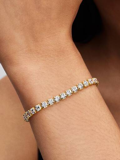Bracelet tennis Halo scintillant