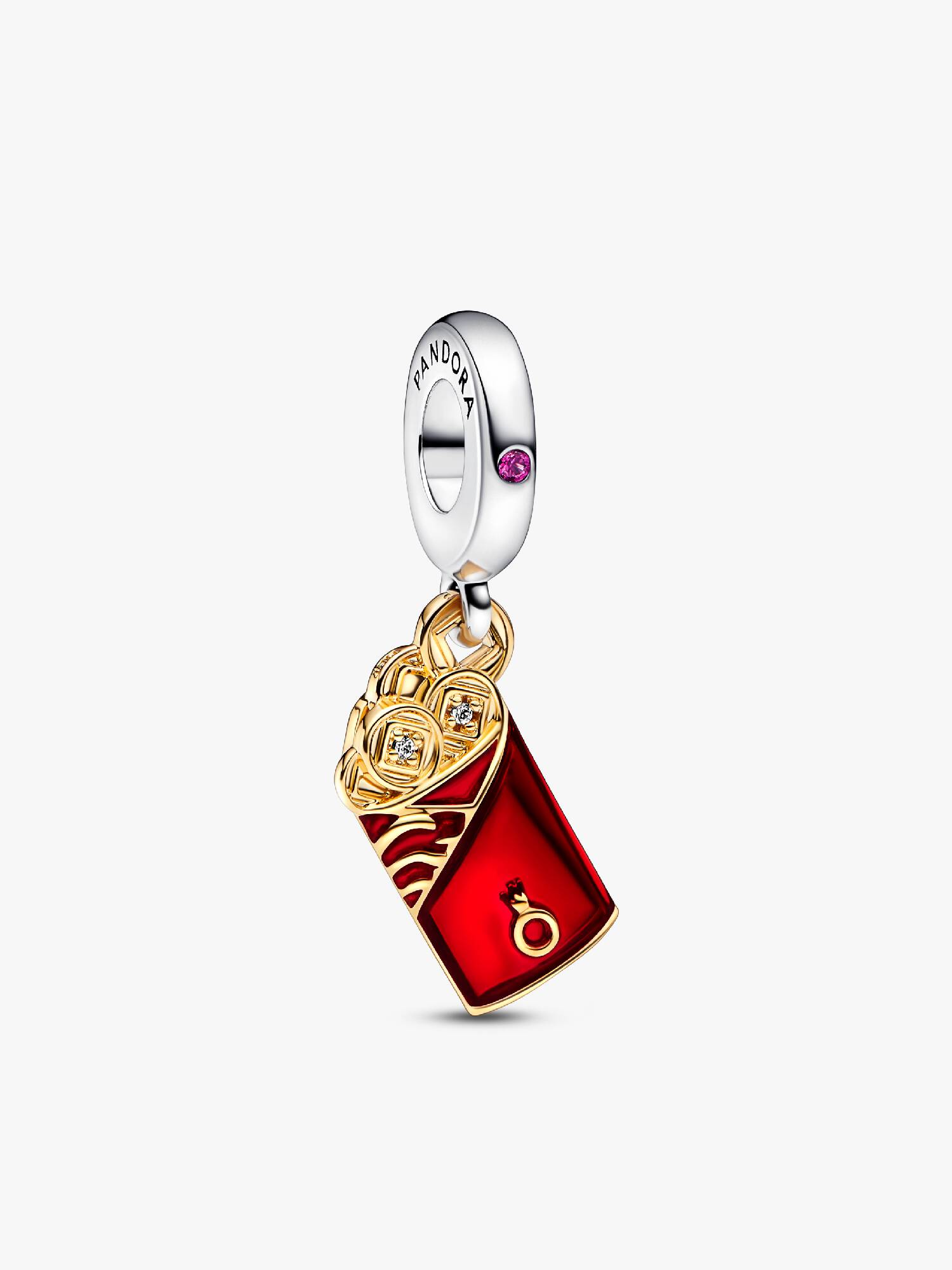 Charm-pendentif Enveloppe rouge deux-tons